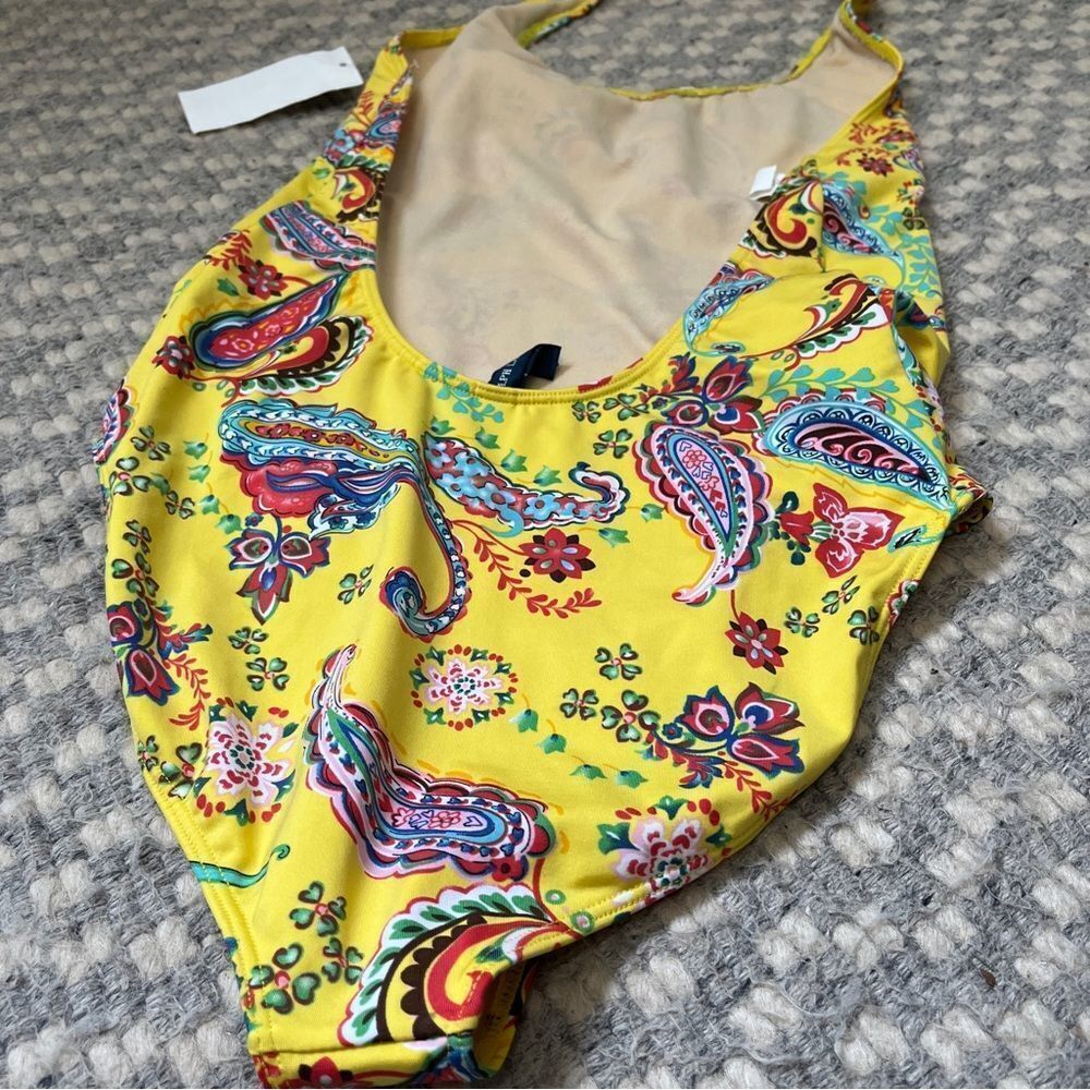 girls Ralph Lauren One Piece floral print bathing suit size 14 New